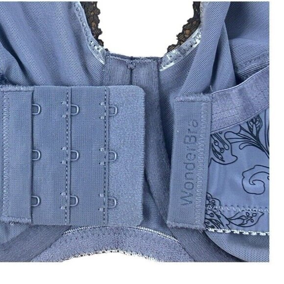 Wonderbra Plus Charcoal Printed With Black Lace Full Support Underwire Bra 40C - Picture 13 of 14
